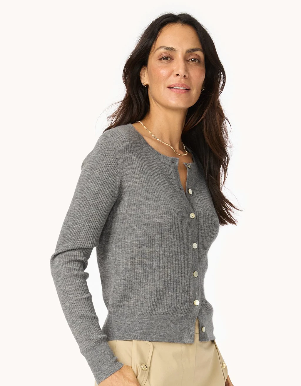 Unsubscribed Everyday-Weight Ribbed Cashmere Cardigan - Image 3
