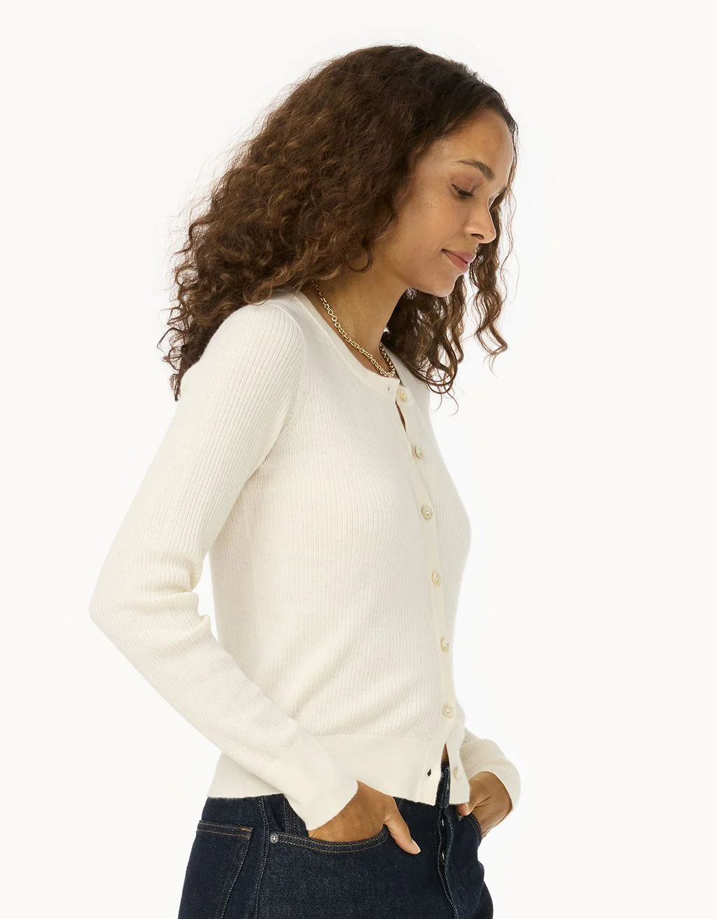 Unsubscribed Everyday-Weight Ribbed Cashmere Cardigan - Image 3