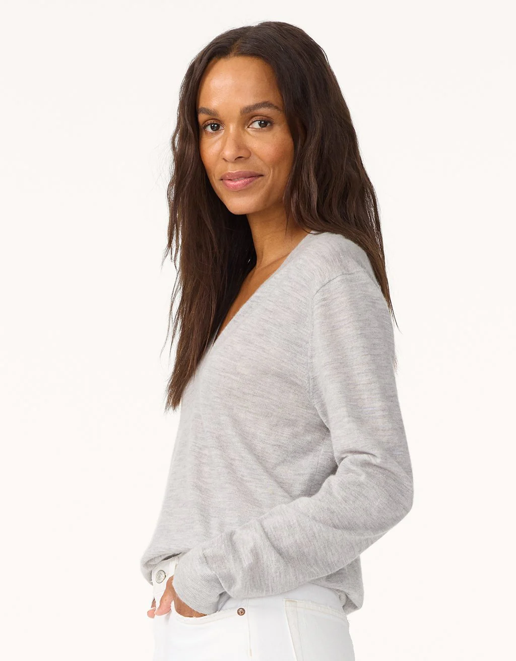 Unsubscribed Whisper-Weight Cashmere V-Neck Sweater - Image 3